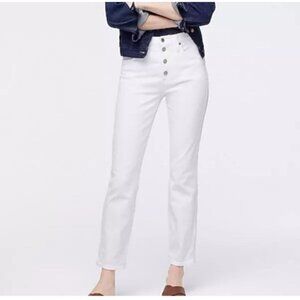 J. Crew Womens 10" Vintage Slim-Straight Denim White Jeans Size 36 NWT